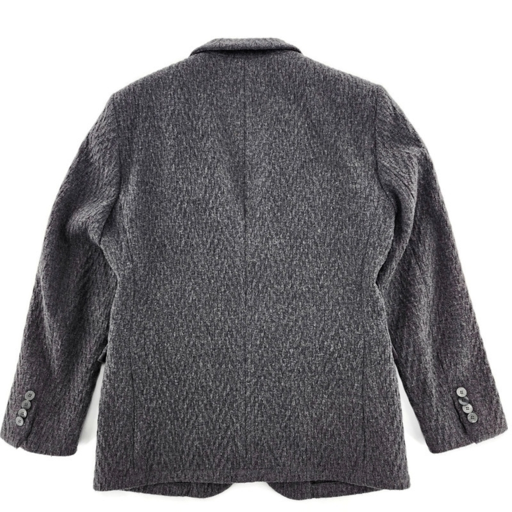Emporio Armani Johnny Line Grey Woven Virgin Wool Blend Two Button Blazer Italy - Picture 2 of 13